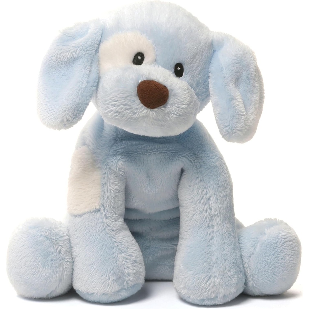 GUND Baby Spunky Barking Puppy Stuffed Animal Sound Toy, Animated Plush Sensory Toy with Sounds, for Babies and Newborns, Blue, 8(Blue 8″)