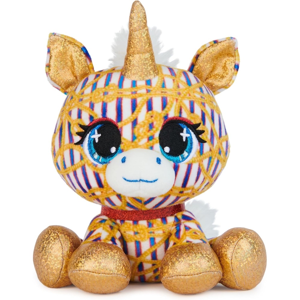 P.Lushes Designer Fashion Pets Natalie Von Corn Premium Unicorn Stuffed Animal, Gold and Blue, 6