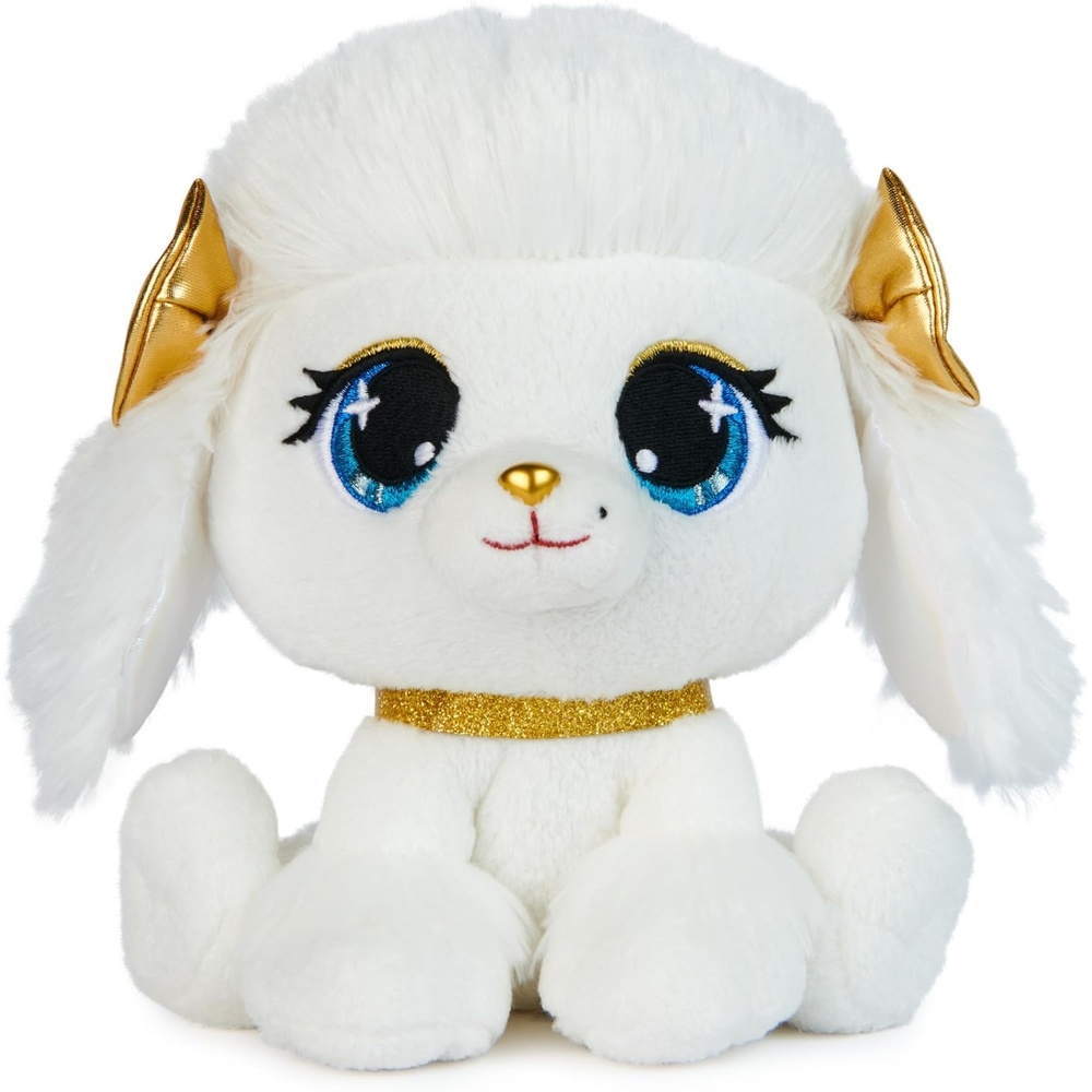 P.Lushes Designer Fashion Pets Catalina Monroe Premium Poodle Puppy Stuffed Animal, White and Gold, 6