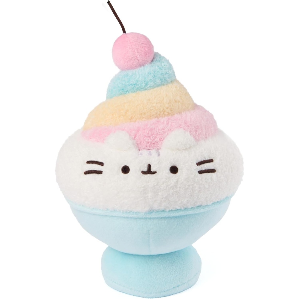 GUND Pusheen Cowboy Squisheen Plush, Squishy Toy, Collectible Plush Toy, Cowgirl Cat Stuffed Animal for Ages 8 and Up, Gray, 6(Shaved Ice Rainbow)