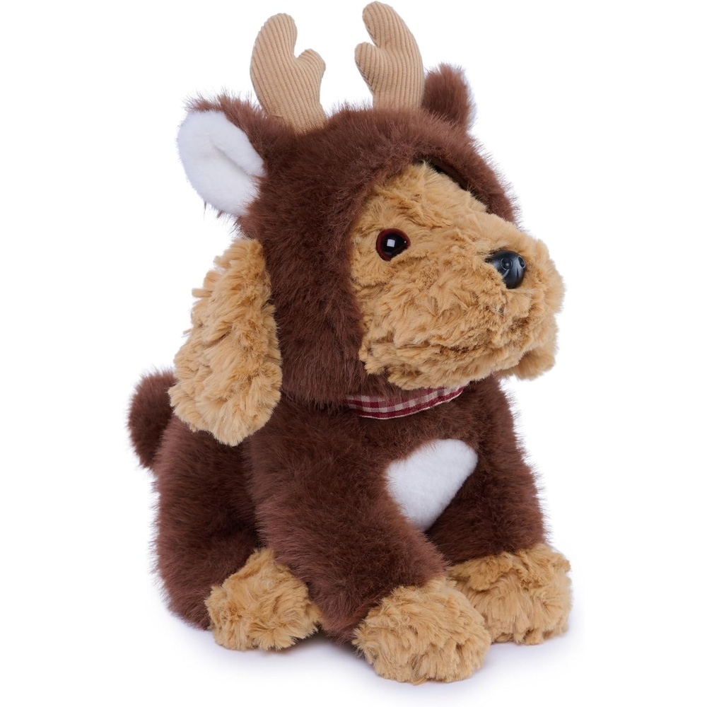 GUND Muttsy Reindeer Plush, Premium Puppy Stuffed Animal with Reindeer Costume, Sensory Toy, Stuffed Animal for Ages 0 and Up, 10(Muttsy Reindeer)