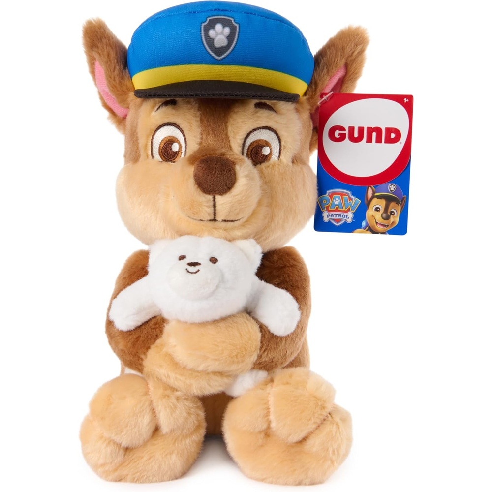 Paw Patrol GUND Chase with Snuffles Teddy Bear, Official Chase Plush Toy, Dog Stuffed Animal for Ages 1 and Up, 9.5