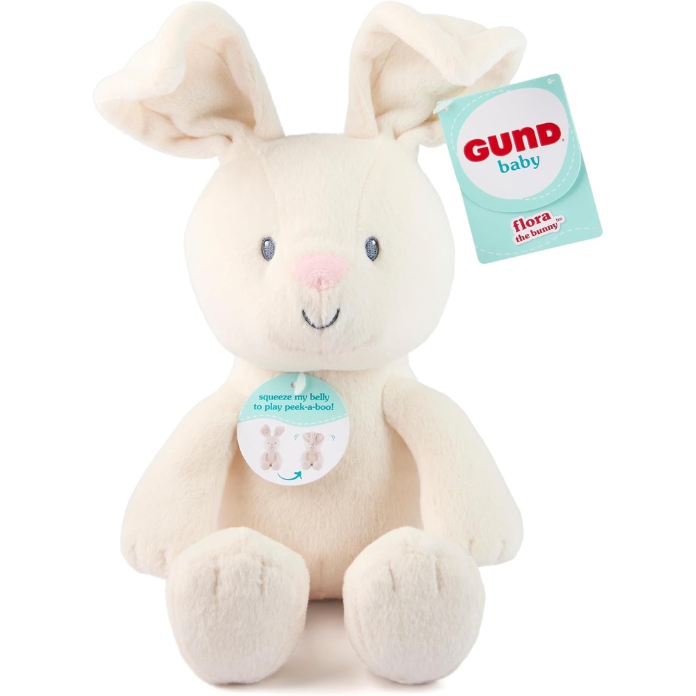 GUND Baby Peek-a-Boo Peeki Puppy Plush, Dog Stuffed Animal, Baby Toy for Ages 0 and Up, Brown/Cream, 7″(Flora Bunny)