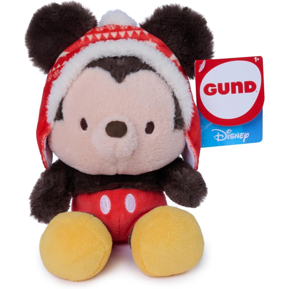 GUND Disney Mickey Mouse Kai Bear Plush with Winter Outfit for Ages 1+ | Oversized Head and Floppy Limbs Boost Fine Motor Skills, Winter Accessories Inspire Pretend and Dress-Up Play; 6-Inch Size